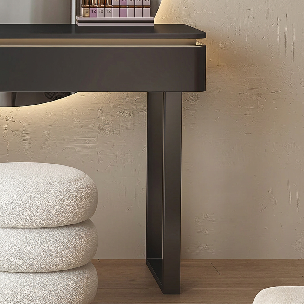 9. Grant black dressing table leg and gold trim detail