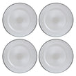 Set of Four 33cm Dia Embossed White Glass Charger Plates | Ida