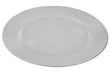 Set of Four 33cm Dia Embossed White Glass Charger Plates | Ida
