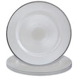 Set of Four 33cm Dia Embossed White Glass Charger Plates | Ida