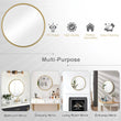 Hanging Makeup Mirror Modern Round Mirror with Gold Metal Frame for Bedroom Bathroom Living Room Hallway Home Decoration