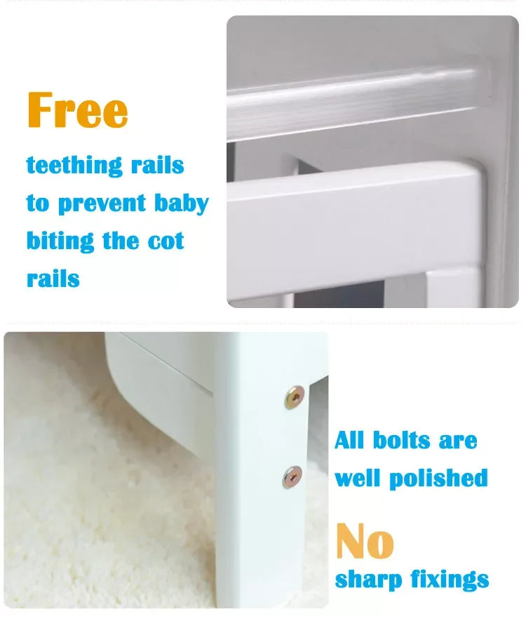 mcc direct Wooden Baby Cot Bed Orlando Top Changer &Aloe Vera Water repellent Mattress