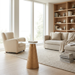 Amira White and Gold Finish Side Table