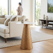 Amira White and Gold Finish Side Table