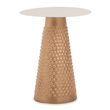 Amira White and Gold Finish Side Table
