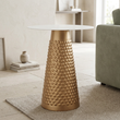 Amira White and Gold Finish Side Table
