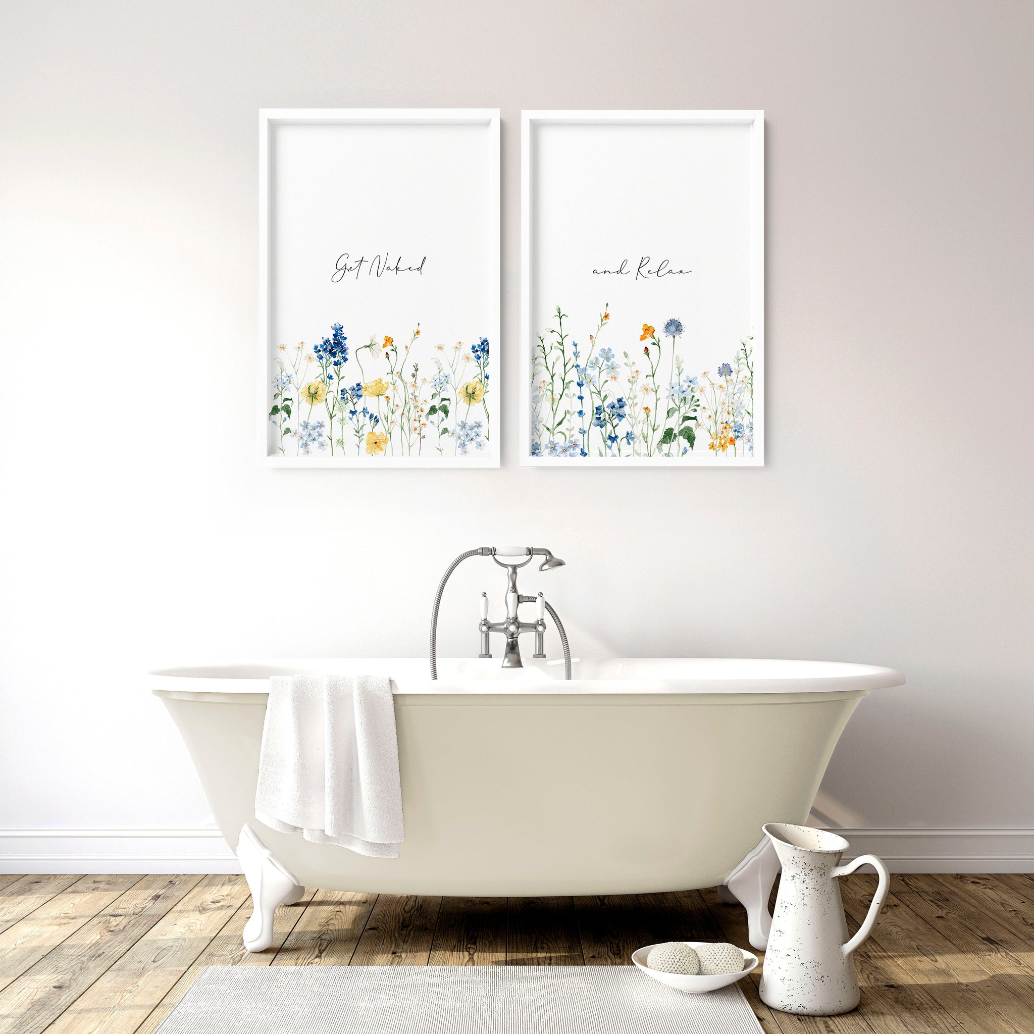 Bathroom Decor Small | Set of 2 wall art prints