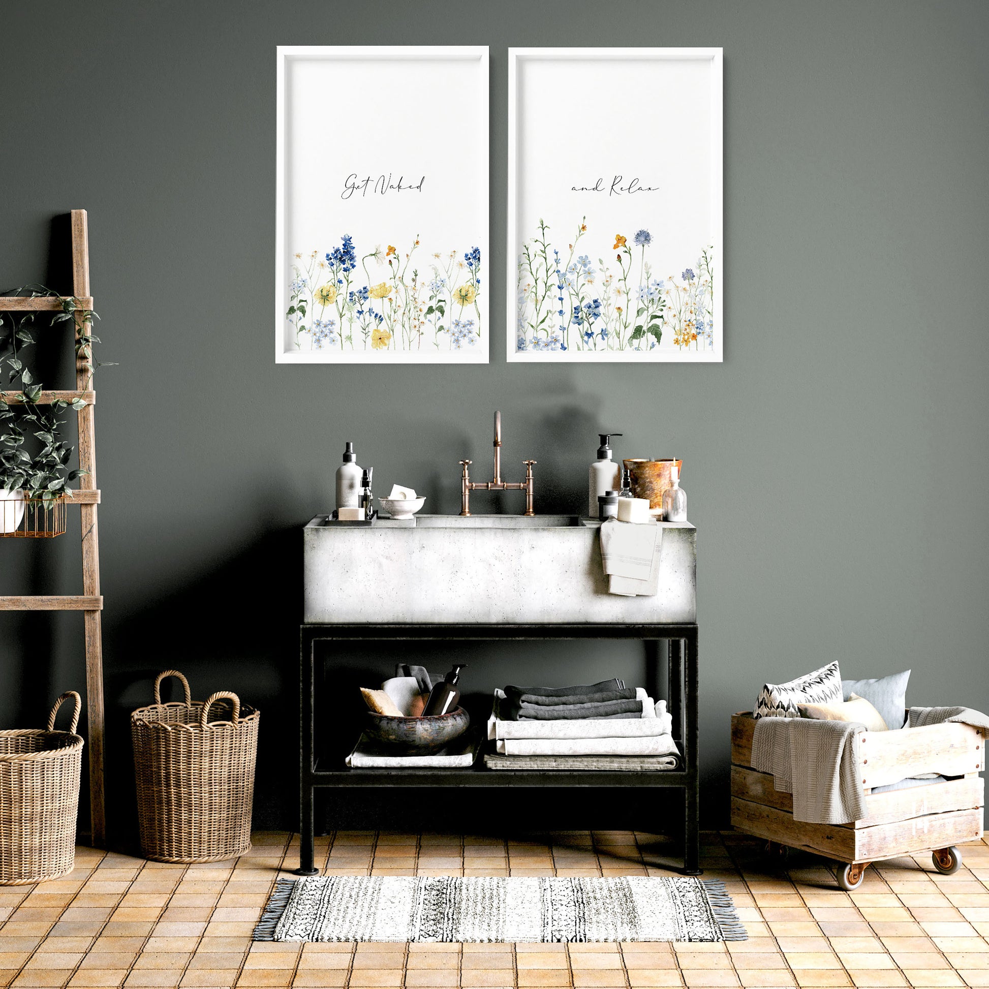 Bathroom Decor Small | Set of 2 wall art prints