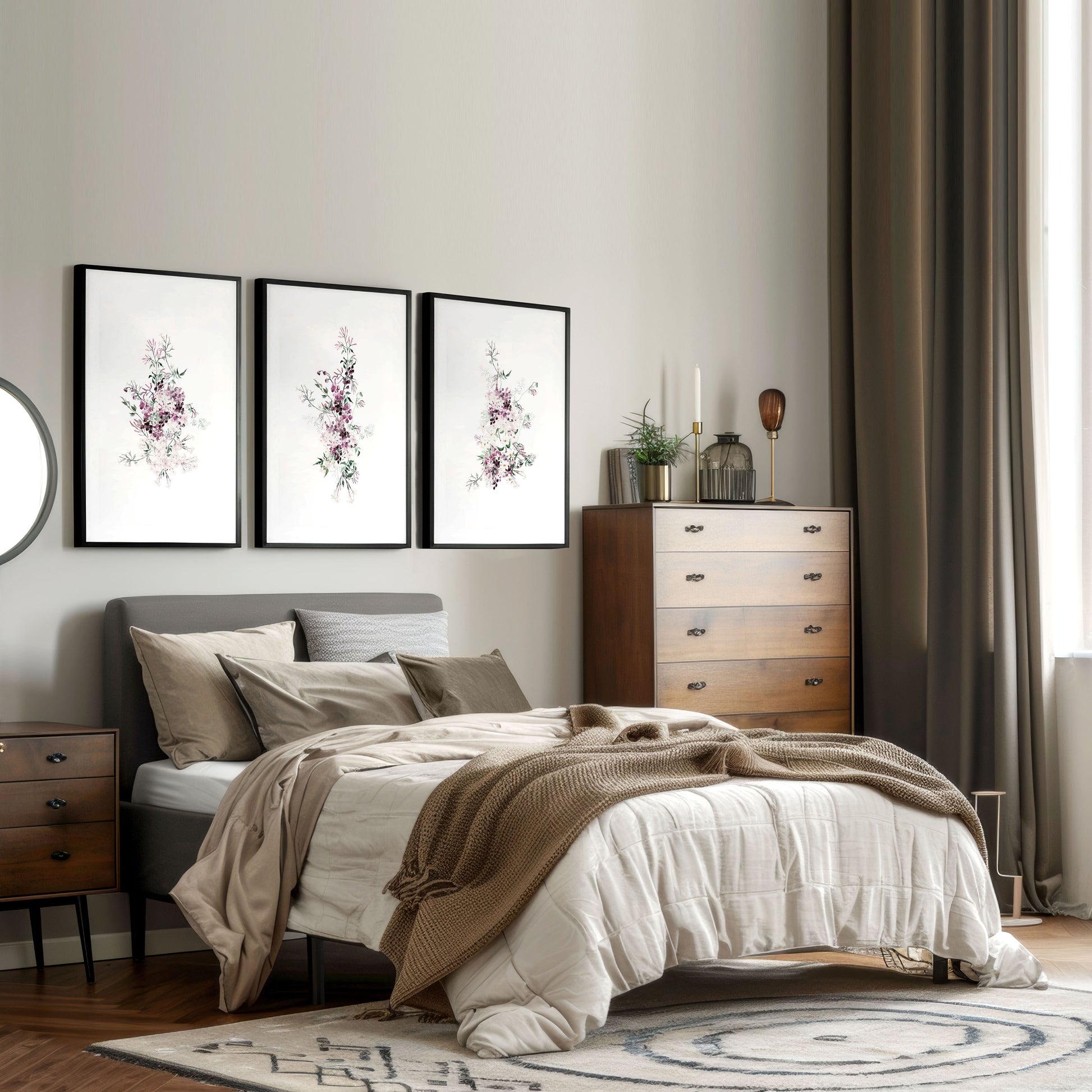 Artwork In Bedroom | Set of 3 wall art prints