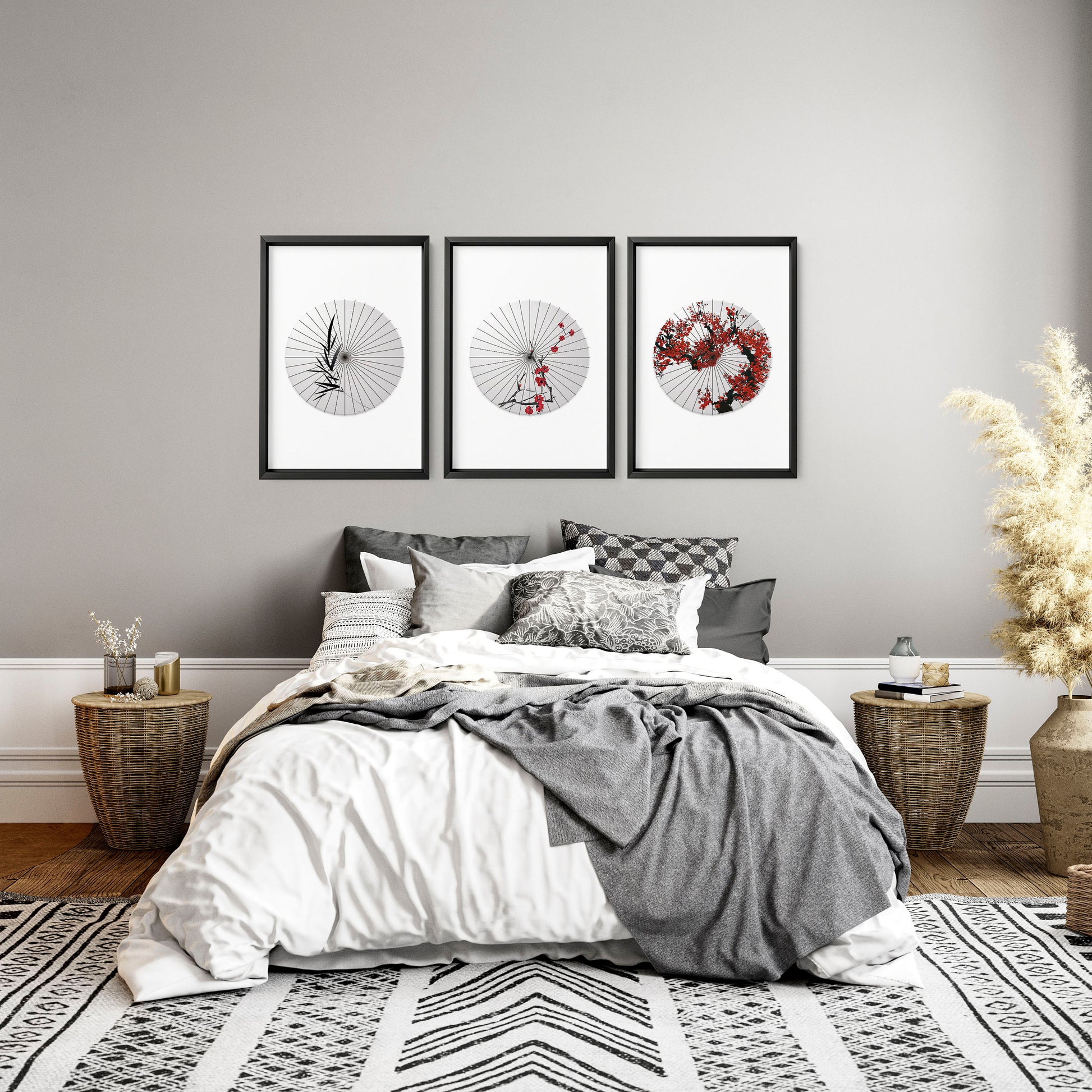 Japanese Traditional Painting | Set of 3 wall art prints