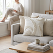Cream Textured Cushion | Bosie Ozella