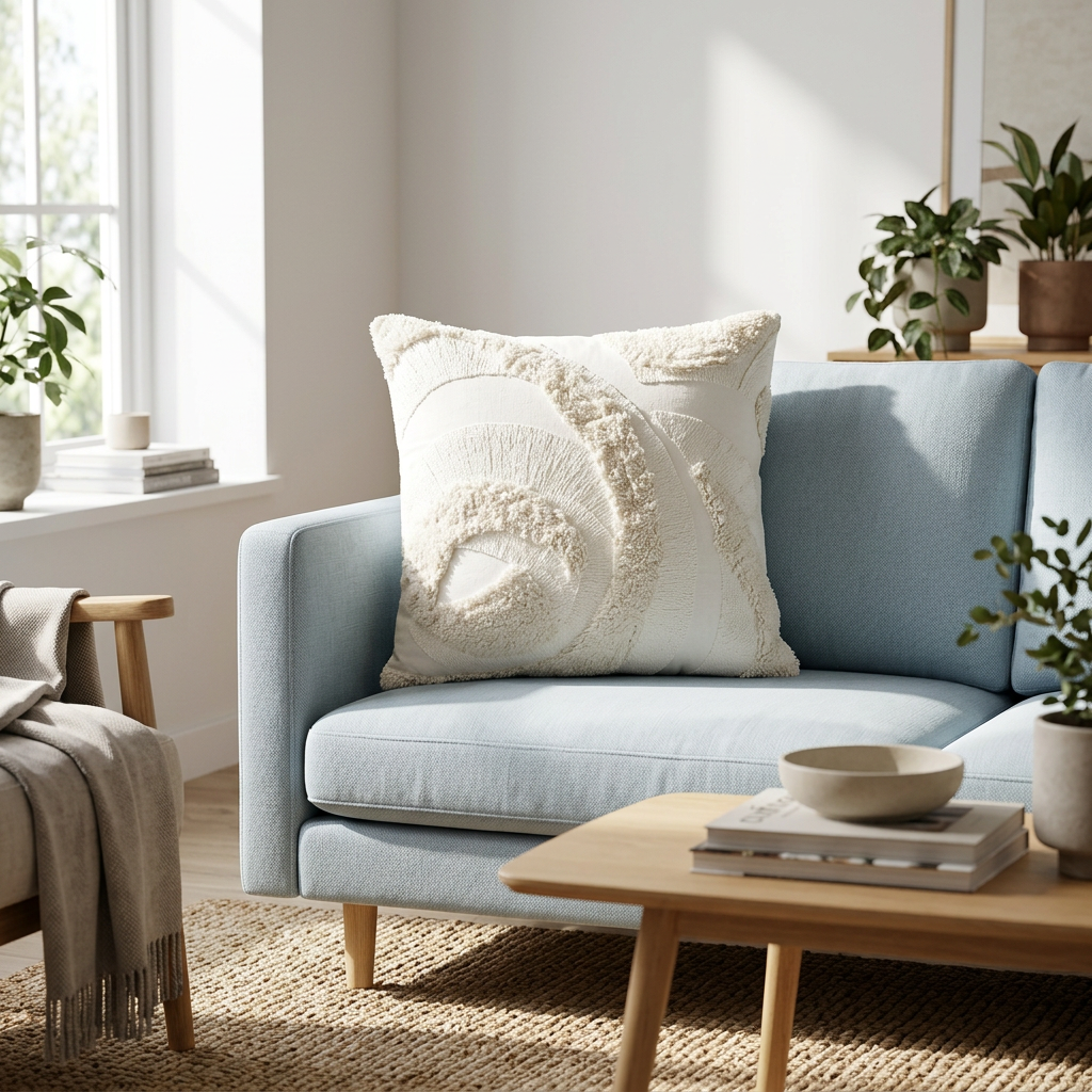 Cream Textured Cushion | Bosie Ozella
