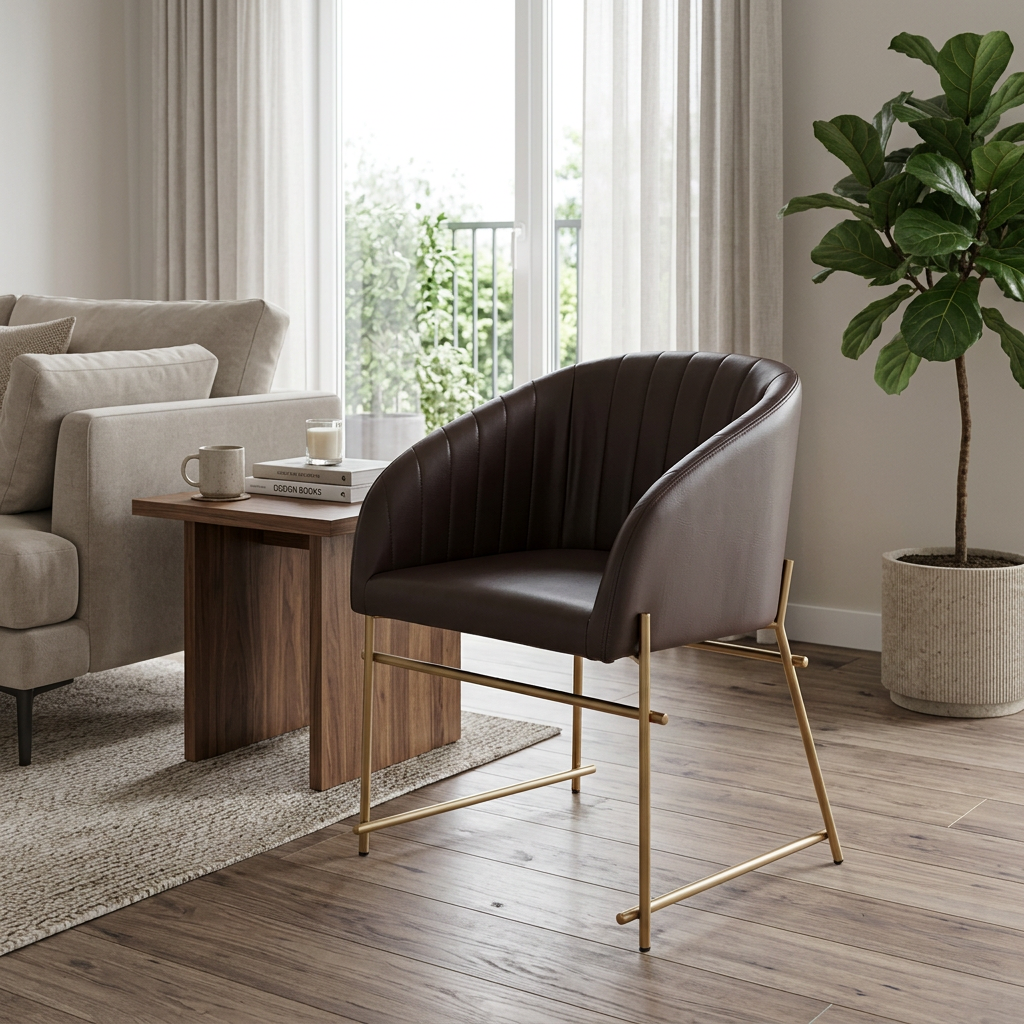 Delta Brown Leather Effect Dining Chair