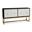Dumas Black and White 4 Door Sideboard with Gold Base