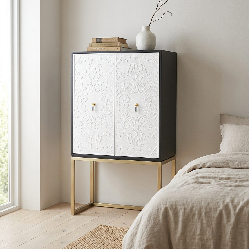 Dumas Black and White 2 Door Cabinet