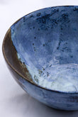 Large Smoked Grey Cold Aegean Fade Handmade Ceramic Stoneware Dinner Bowl