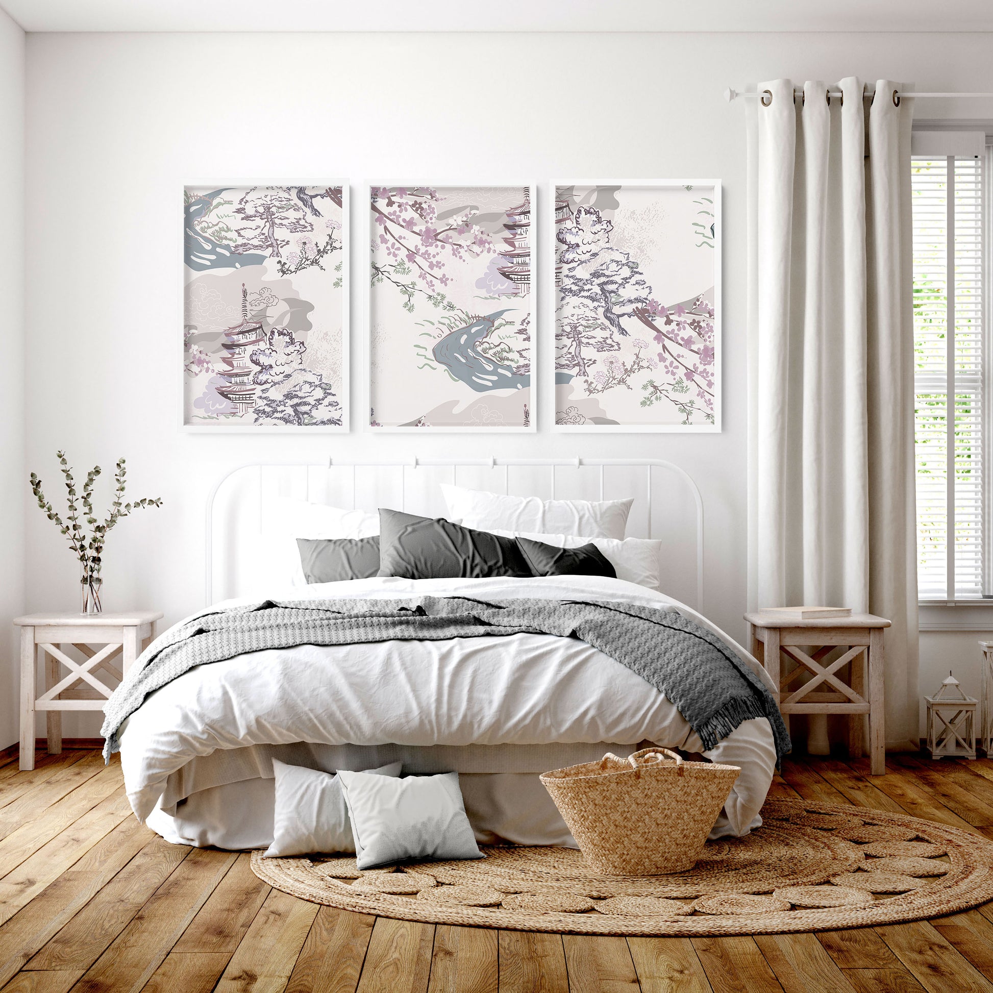 Wall art in bedrooms | set of 3 prints