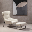 Kaiko Stone Leather Effect Armchair and Footstool