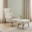 Kaiko Stone Leather Effect Armchair and Footstool