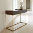 Kempton Grey Shagreen Effect and Walnut Veneer Console Table