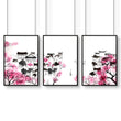 Japanese Flower Art | Set of 3 wall art prints