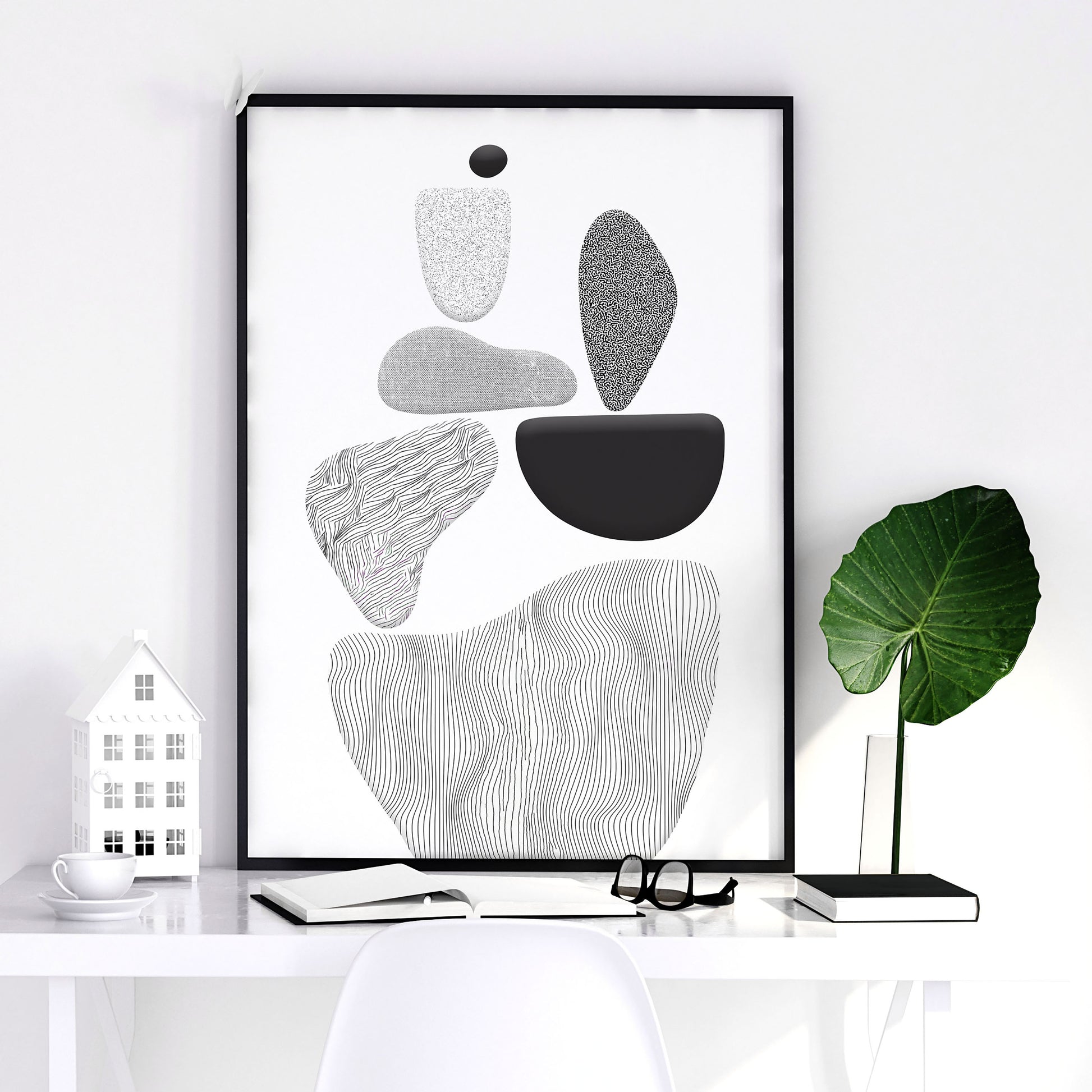 Contemporary Artwork For Living Room | Set of 3 wall art prints