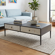 Luxor Grey Recycled Pine Wood Coffee Table with Drawers