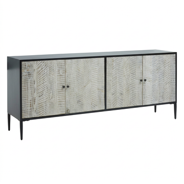 Luxor Grey Recycled Pine Wood 4 Door Sideboard