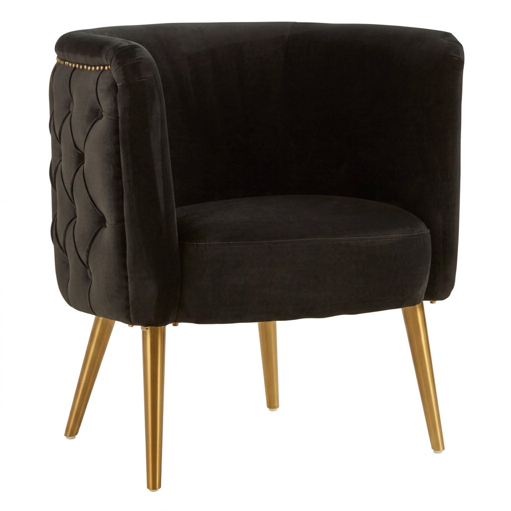 Manhattan Black Fabric Tub Chair
