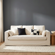 Menton Cream Linen 3 Seater Sofa