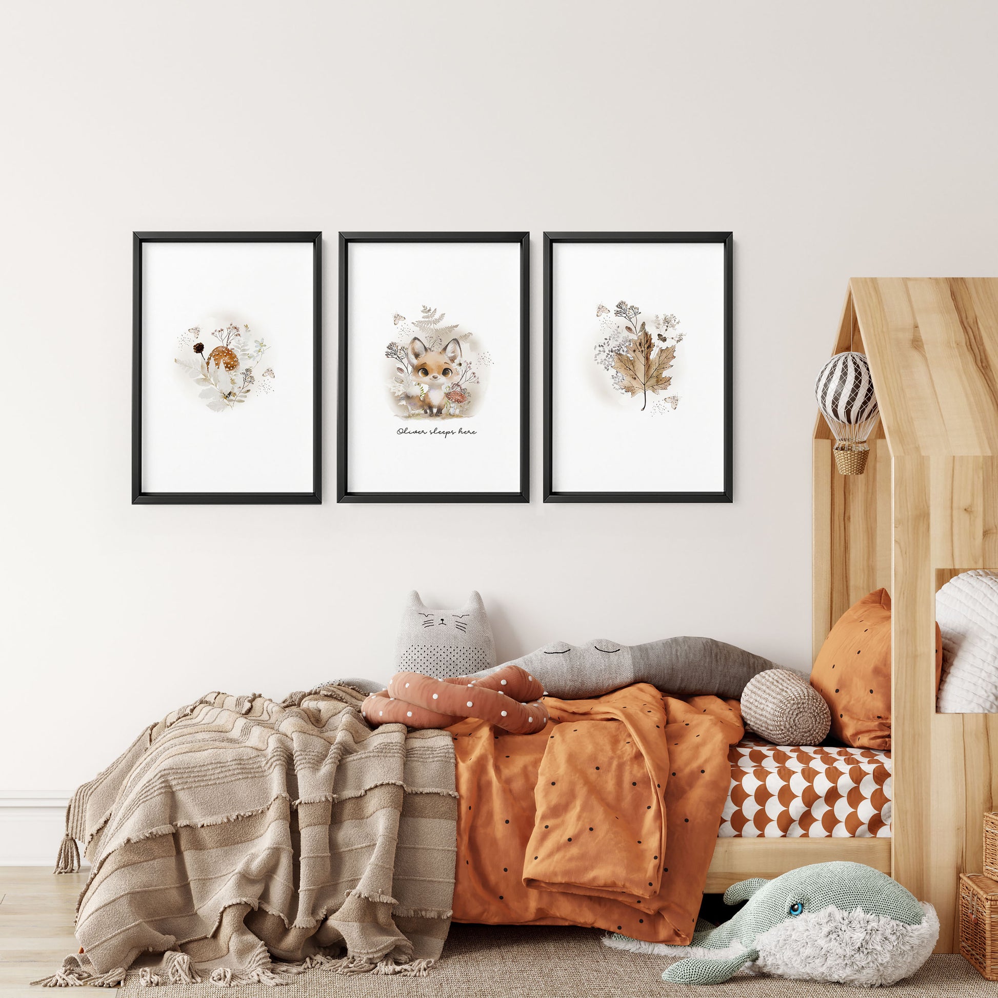 Woodland Wall Murals | Set of 3 wall art prints