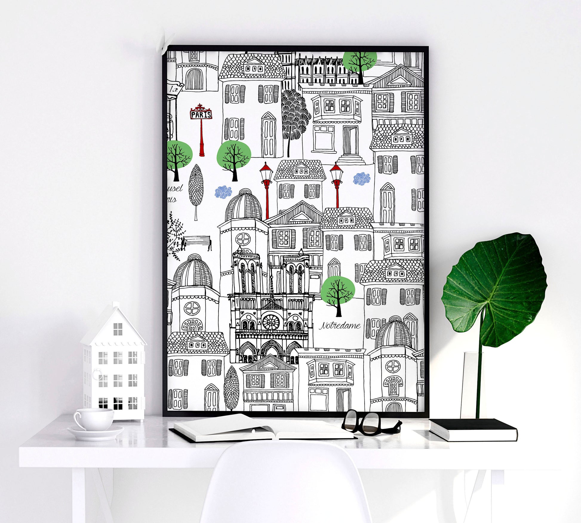 Black and white Paris wall art Travel posters | Set of 2 wall art prints - About Wall Art