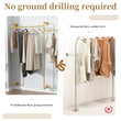 80.7 Inch Long Industrial Pipe Clothes Rack Double Clothes Rail Loft Residential Tidy Wardrobe Wall Clothing Hanging Rack