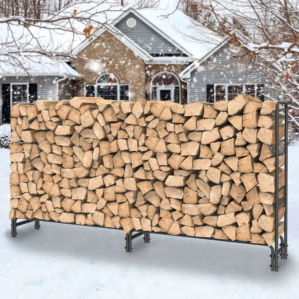 Heavy Duty Firewood Log Rack, Long Large Storage Holder, Wood Stackers, Garden Indoor, 91.6‚Äù