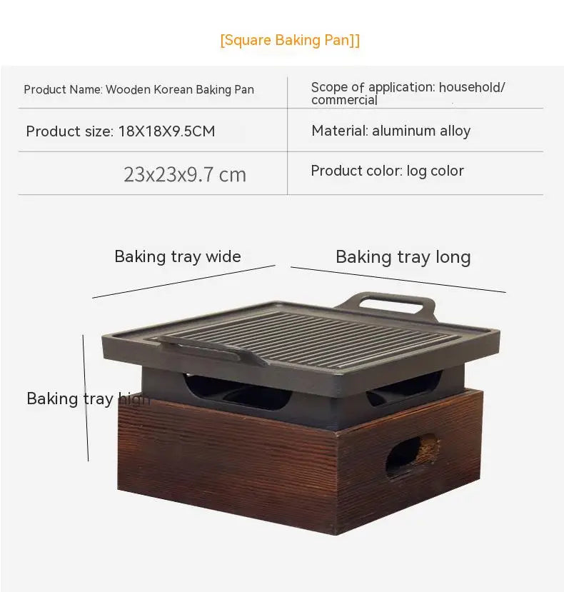 Smokeless Portable BBQ Grill Korean Japanese Barbecue Grill Charcoal BBQ Oven Alcohol Stove Household Non-stick Cooking Tools
