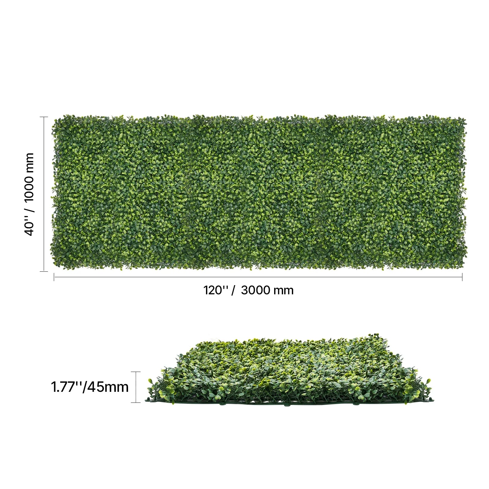 VEVOR Artificial Grass Wall Panels 40/60 x 120in Milan Grass Greenery Boxwood Panel for Outdoor Decor Hedge Screen for Garden