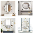 LUVODI Bathroom Light Mirror Round Black Gold Frame Bathroom Dimmable Fogless Mirror with Detachable Rope