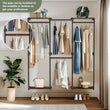 Industrial Pipe Clothes Rack, Wall-Mounted Metal Clothes Stand, Walk-in Wardrobe, with Shelves