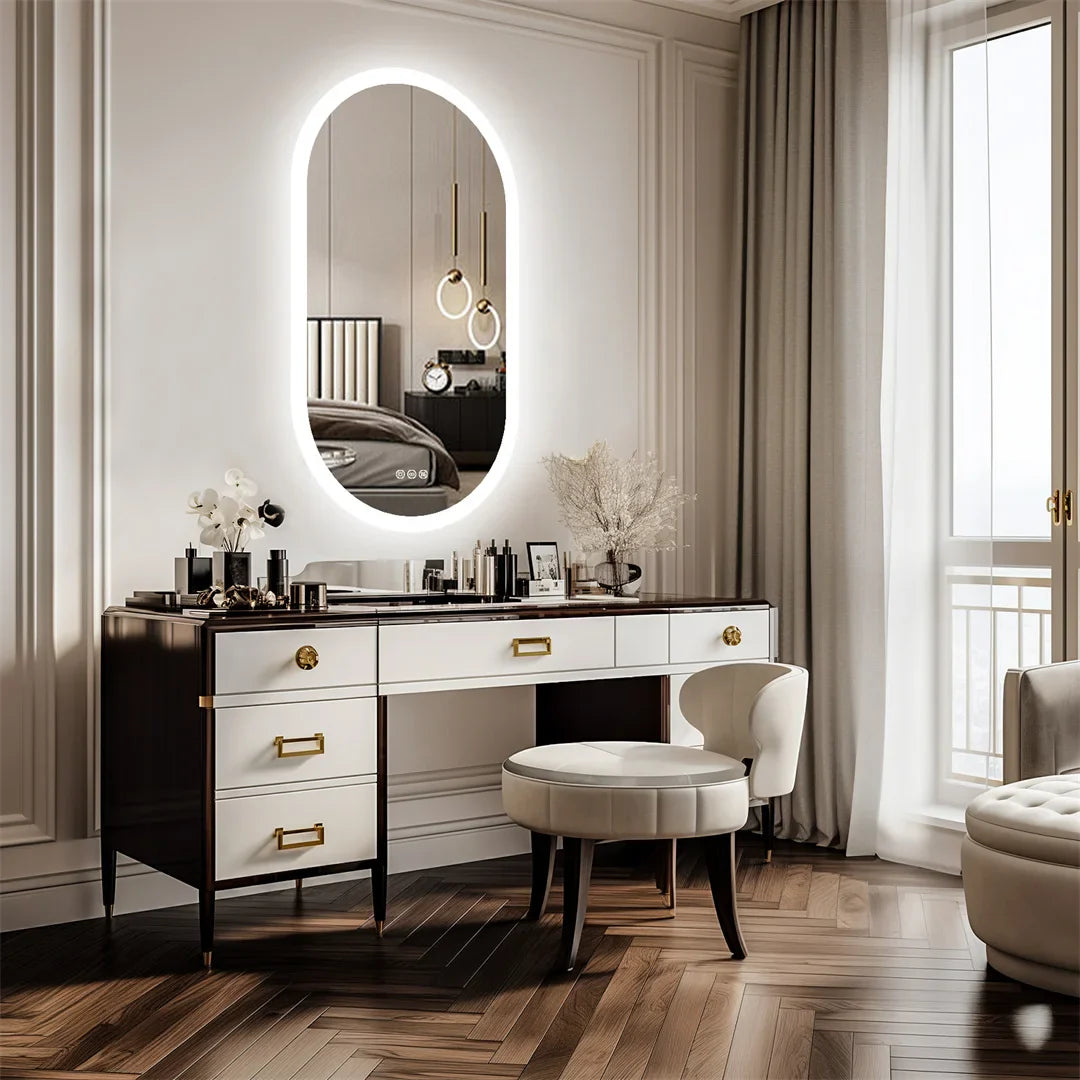 LUVODI Waterproof Illuminate Bathroom Light Vanity Mirror Frameless Touch Screen Backlit Demist Wash Basin Mirror