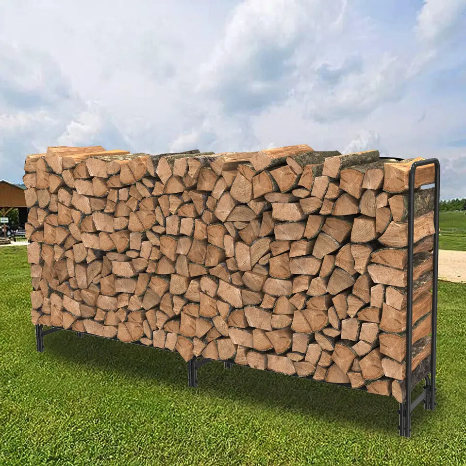 Heavy Duty Firewood Log Rack, Long Large Storage Holder, Wood Stackers, Garden Indoor, 91.6‚Äù