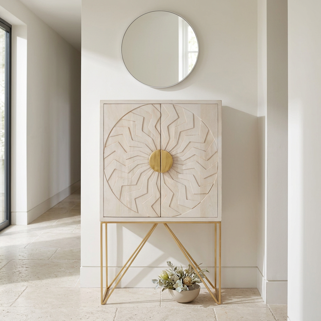 Sadras Whitewash Mango Wood Cabinet
