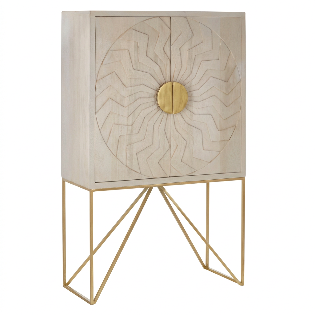 Sadras Whitewash Mango Wood Cabinet
