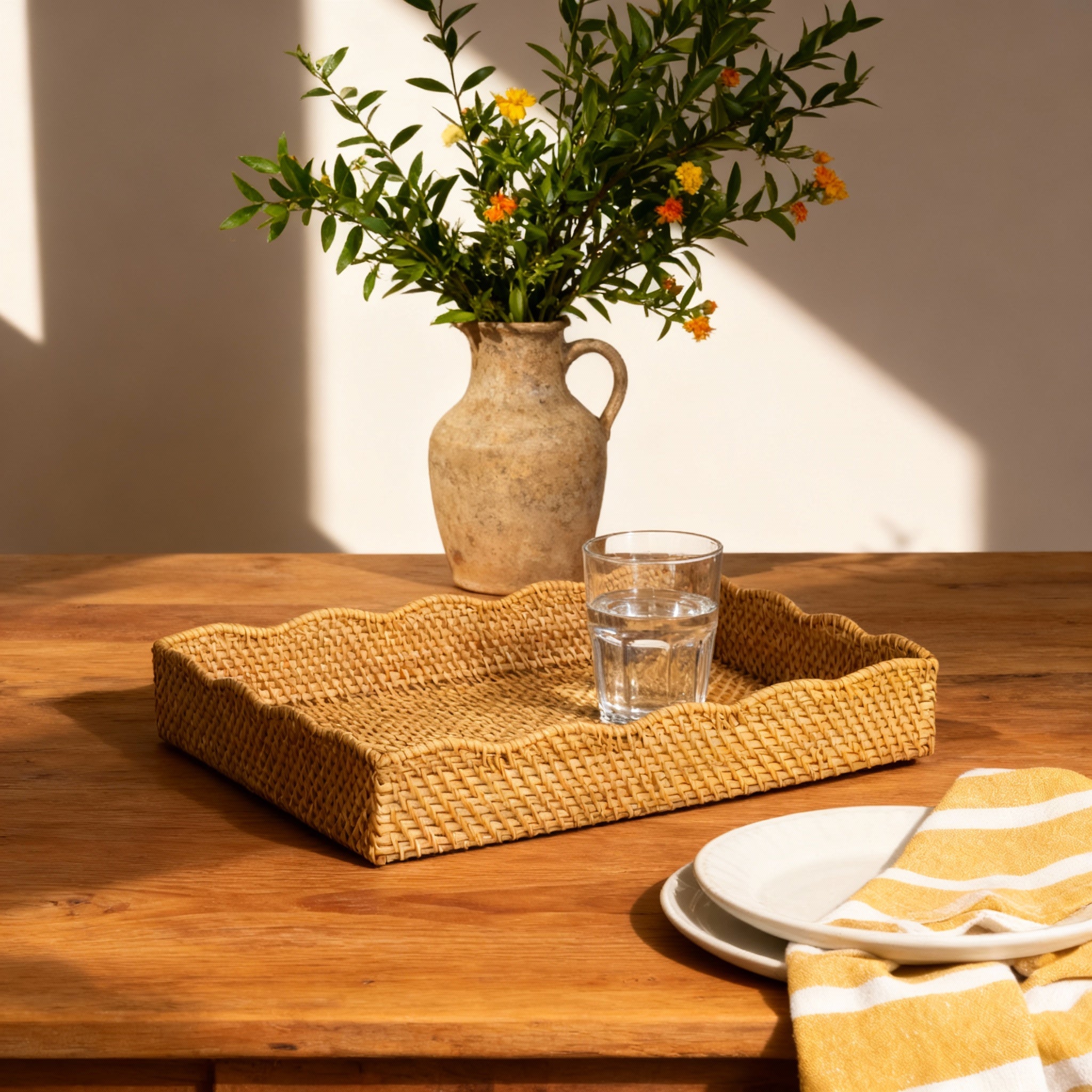 Saji Rattan Trays