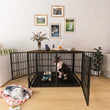 Furniture Style Dog Cage XXL Wooden Pet Kennel End Side Table with Tray and 3 Doors for Medium to Large Dogs