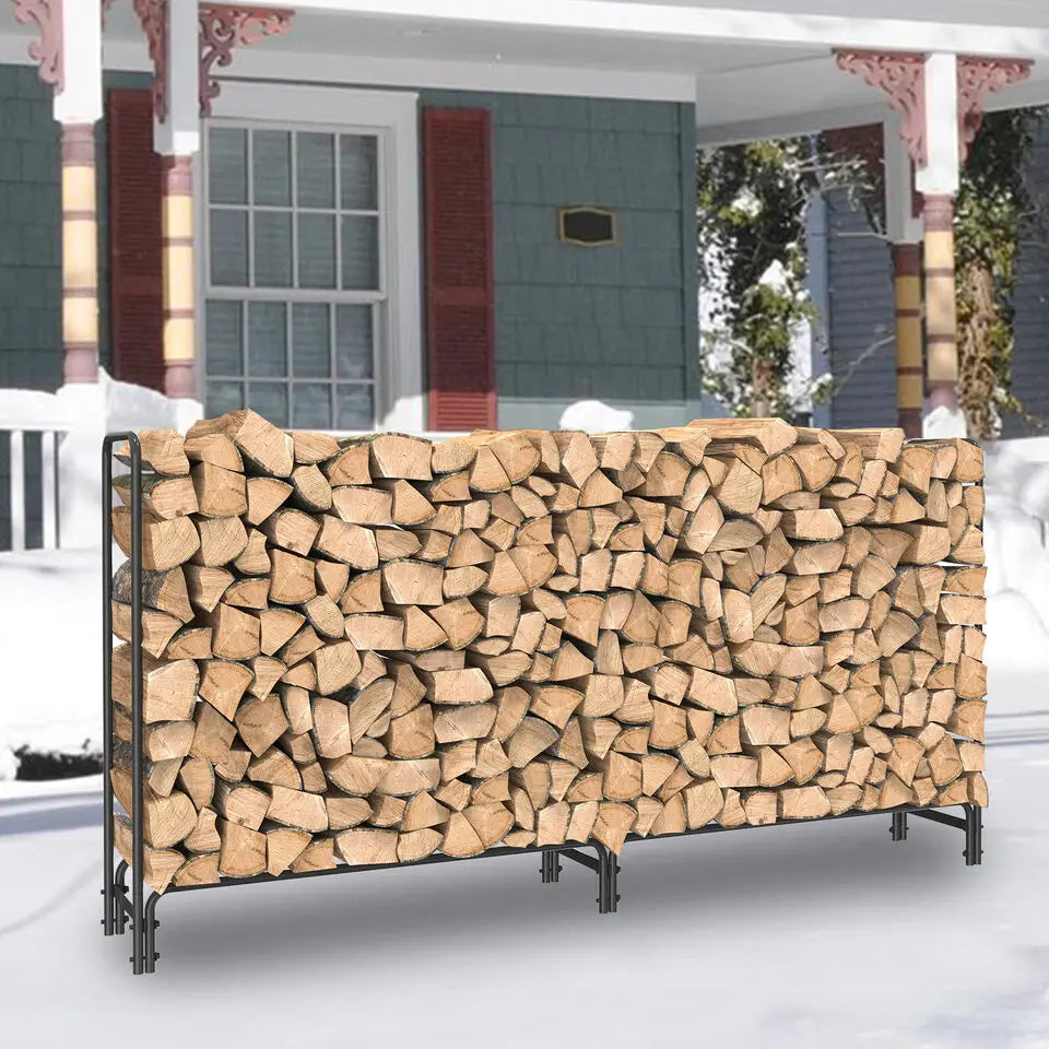 Heavy Duty Firewood Log Rack, Long Large Storage Holder, Wood Stackers, Garden Indoor, 91.6‚Äù