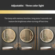 LUVODI Bathroom Light Mirror Round Black Gold Frame Bathroom Dimmable Fogless Mirror with Detachable Rope