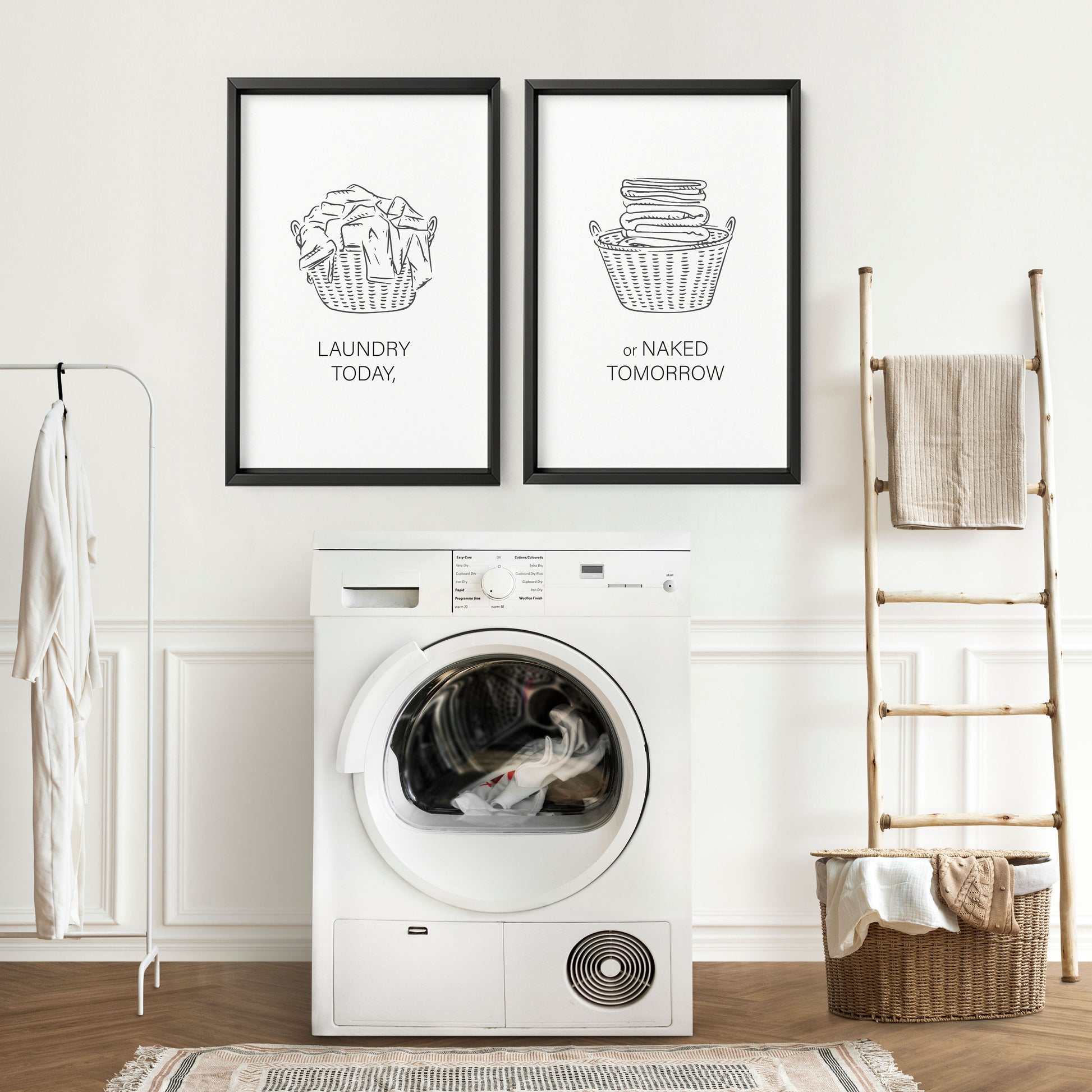 Wall Art Laundry Room | Set of 2 wall art prints