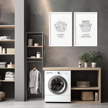 Wall Art Laundry Room | Set of 2 wall art prints