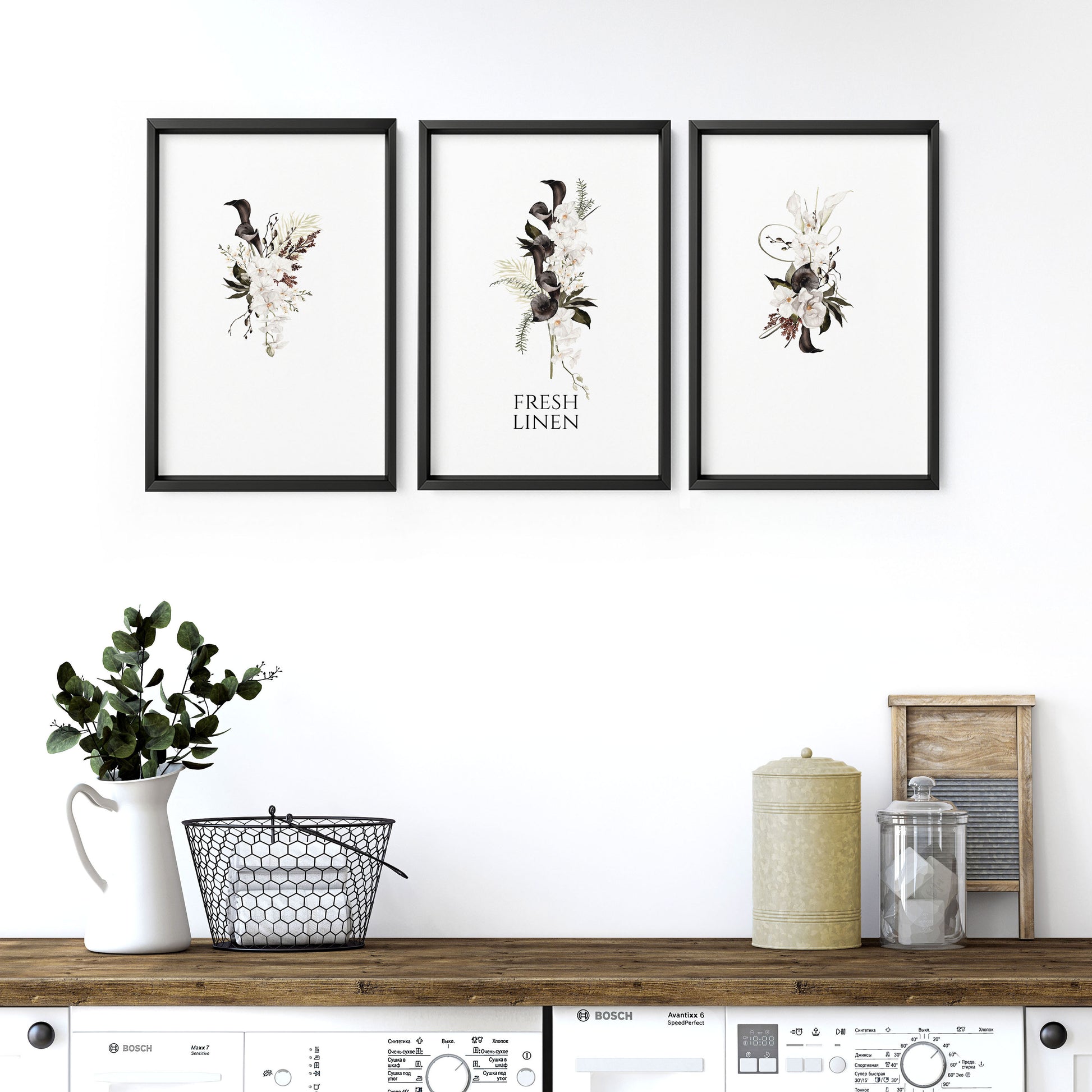 Wall Art For Laundry Room | Set of 3 wall art prints