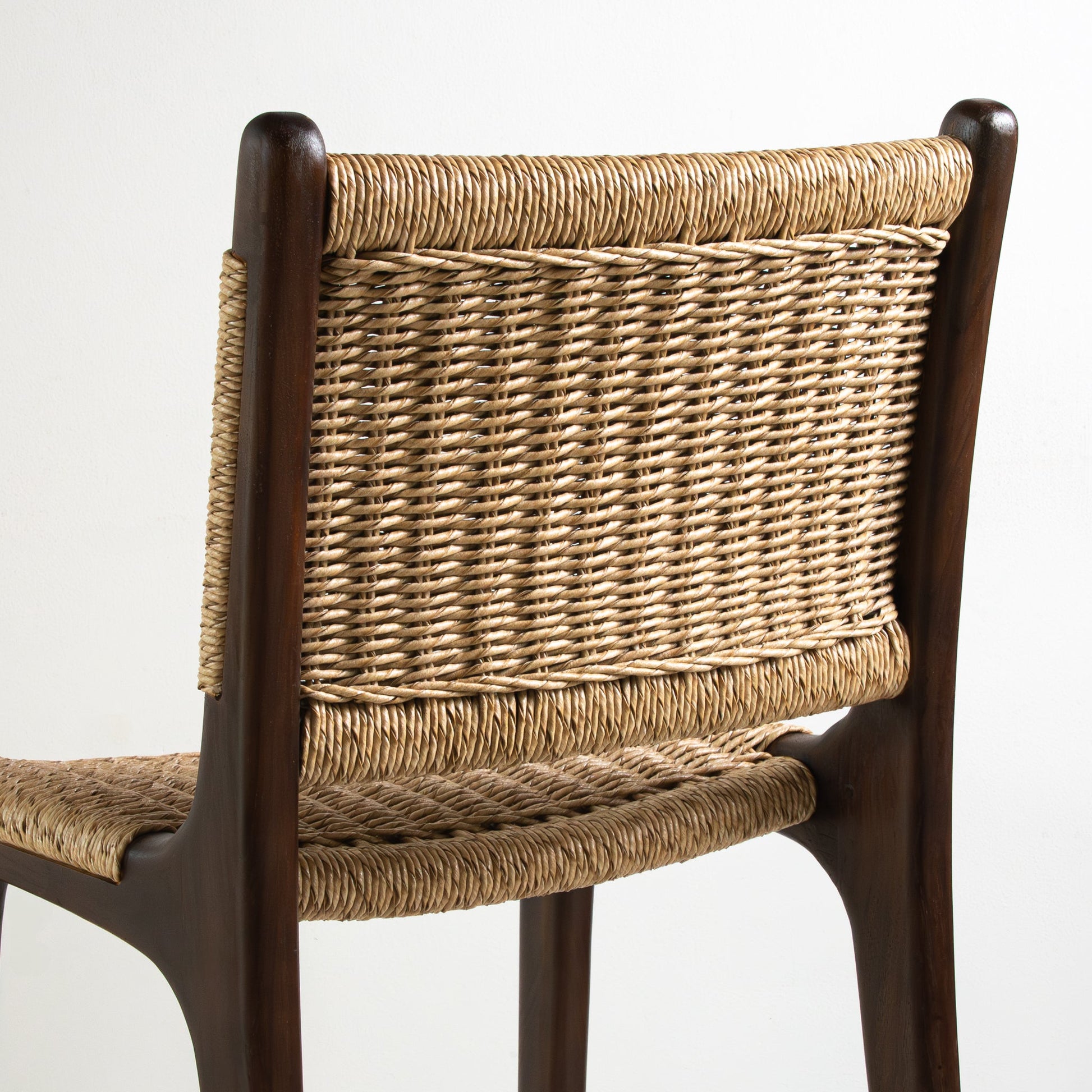 Zara Teak & Rattan Bar Stool - Chocolate